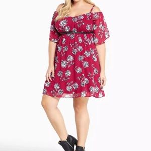 Torrid size 3 Fuchsia Off the Shoulder Dress